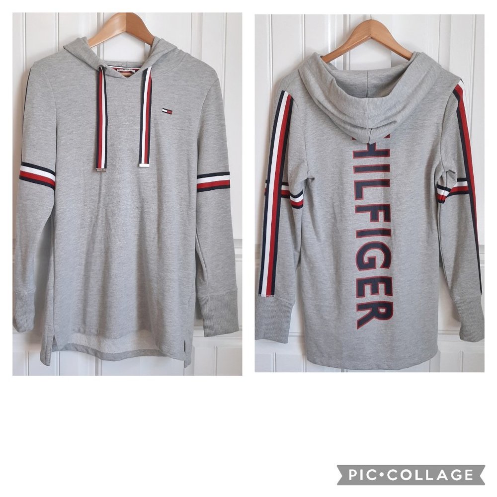 Tommy Hilfiger Gray Legging Length Spellout Hoodie NWT S
